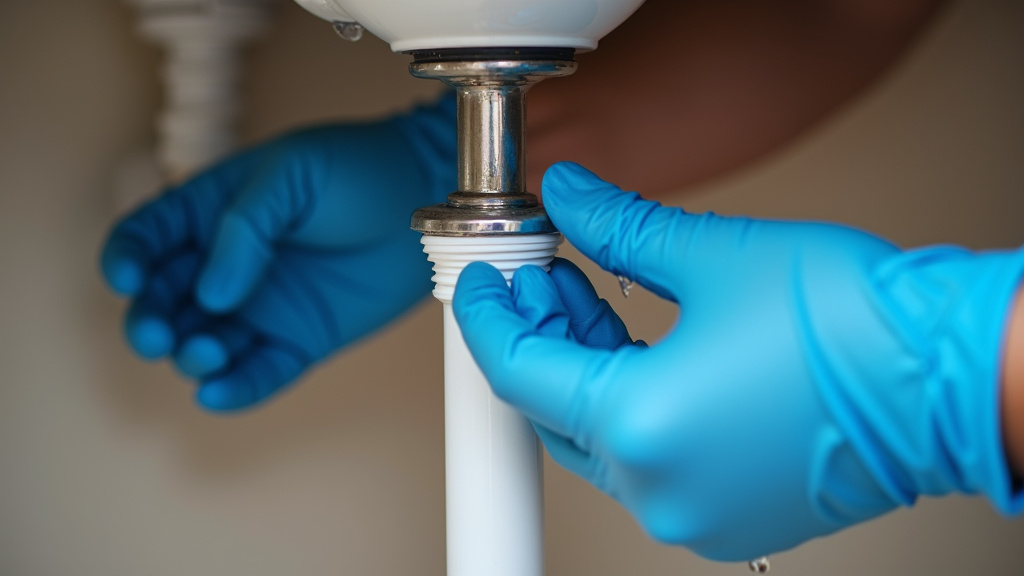Vérification de l'étanchéité des raccords sous l'évier après réparation